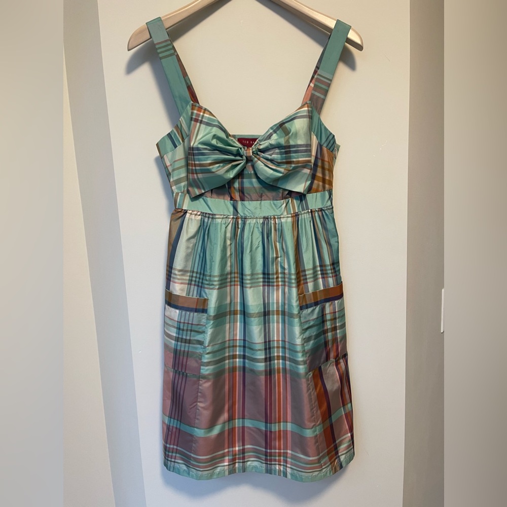 Ted Baker - Silk Taffeta Dress - Plaid - Ted Size 1 / US 4